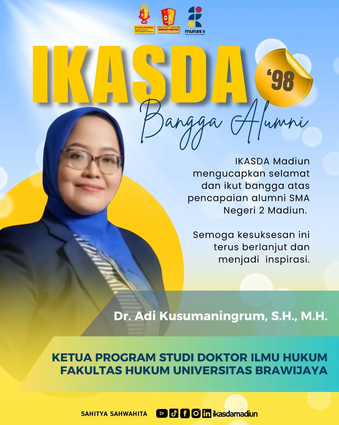 Dr. Adi Kusumaningrum, S.H, M.H alumni 1998